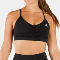 ZEUZ Dames Sport BH – Ruched Design – Fitness & Yoga - Zwart - XS