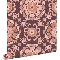ESTAhome behang tegelmotief paars en roze - 50 x 900 cm - 131684