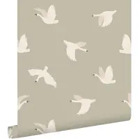 ESTAhome behang zwanen groen - 50 x 900 cm - 131782