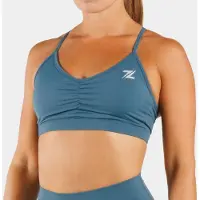 ZEUZ Dames Sport BH – Ruched Design – Fitness & Yoga - Blauw - S