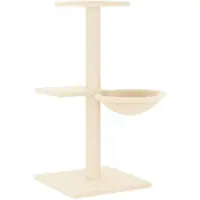 Syfax Kattenmeubel met sisal krabpalen 72 cm crèmekleurig
