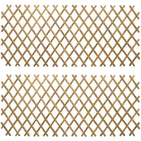 vidaXL Uitbreidbare Trellis Fence 2 pcs Lichtbruin 100 x 105 cm Bamboe