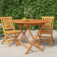 Prolenta Maison Exclusive - Tuintafel, inklapbaar, Ø 85x75 cm, massief teakhout