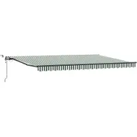 vidaXL Uitschuifbare luifel Groen en Wit 500 × 300 cm Polyester