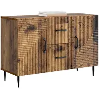 vidaXL Dressoir met lade Oud hout 89 x 34,5 x 60 cm Bewerkt hout