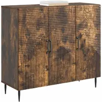 vidaXL Dressoir Gerookt eiken 89 x 34,5 x 80 cm Bewerkt hout