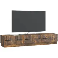 vidaXL TV Kast met lade Gerookt eiken 147 x 34,5 x 27 cm Bewerkt hout