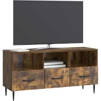 vidaXL TV Kast met lade Gerookt eiken 102 x 34,5 x 50 cm Bewerkt hout