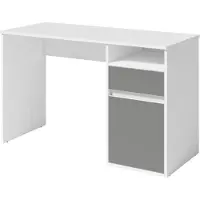 Meublorama Bureau BILOU wit met lade en antracietgrijze deur - Strak en modern ontwerp voor kinderen