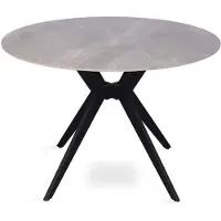 Meublorama Ronde eettafel ARVENA – 110 cm – Blad van gesinterde steen – Kleur grijs – Eigentijds en robuust ontwerp
