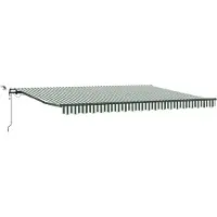 vidaXL Uitschuifbare luifel Groen en Wit 450 × 350 cm Polyester