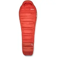 Rab - Alpine -12C / 10F - Donzen slaapzak Regular Wide - Body Size: 185 cm, dark horizon /rood