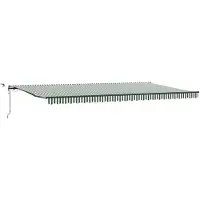 vidaXL Uitschuifbare luifel Groen en Wit 600 × 300 cm Polyester