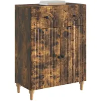 vidaXL Dressoir met lade Gerookt eiken 66 x 34,5 x 90 cm Bewerkt hout