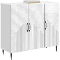 vidaXL Dressoir Hoogglans Wit 89 x 34,5 x 80 cm Bewerkt hout