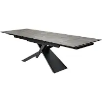 Meublorama Eettafel STELIX – Uitschuifbaar 180 tot 260 cm – Metalen structuur en blad van gehard glas en keramiek