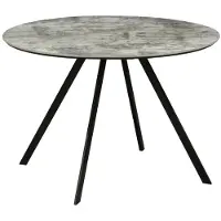 Meublorama Eettafel SOREN - Steen en metaal look - 100 cm - Rond - Moderne stijl