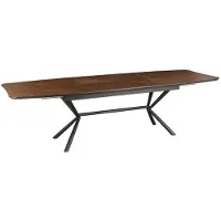 Meublorama Eettafel GRANI - Walnootfineer en metaal - 180-270 cm - Uitschuifbaar