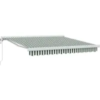 vidaXL Uitschuifbare luifel Groen en Wit 300 x 250 x 165 cm