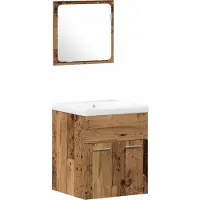 vidaXL Badkamermeubel Set 4 st Oudhout 41 x 38,5 x 46 cm Bewerkt hout