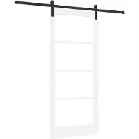 vidaXL Schuifdeur ORKDAL Wit 93 x 211 cm Massief grenenhout en glas