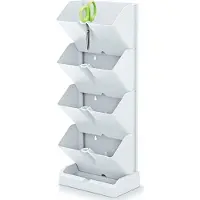 Prosperplast Verticale kruidentuin kunststof - Staand/hangend - Modulair - wit - 20 x 11 x 48 cm - Incl. kruidenschaar