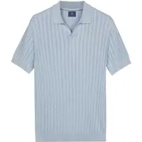 Baileys V-hals polo lichtblauw gestreept
