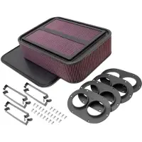K&N Engineering K&N Custom Racing Air Filter - Rectangular Carbon Fiber 4in Air Box w/ 2.75in Air Horn