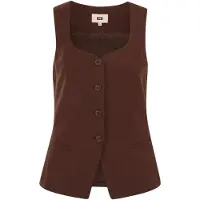 We fashion Gilet donkerbruin