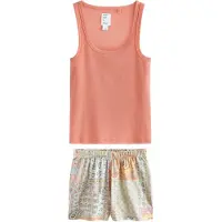 Next Korte pyjama beige / blauw / abrikoos / mandarijn