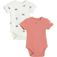 Cool Club Rompertje/body zalm roze / wit