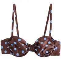 Next Bikinitop duifblauw / chocoladebruin