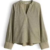 Opus Blouse 'Fohemia' beige / olijfgroen