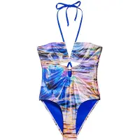 Desigual Badpak royal blue/koningsblauw / lila / oranje / zwart
