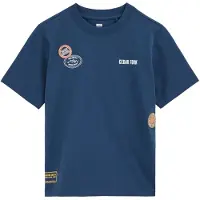 We fashion Shirt saffier / roestrood / wit