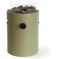 Happy Cocooning Lumi Steel tafelbrander rond 21xH37 cm Olive Green