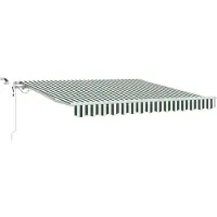 vidaXL Uitschuifbare luifel Groen en Wit 300 x 250 cm Polyester