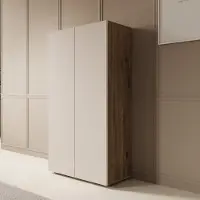Meubella - Cumi - Schoenenkast - Beige/Eikenpatroon - 70x34x130 cm