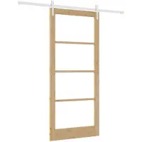 vidaXL Schuifdeur 93 x 211 cm Massief grenenhout en glas Naturel