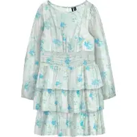 Vero Moda Jurk 'VMSmilla' azuur / pastelgroen / offwhite