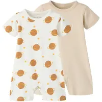TWO SOON Nachtkledij taupe / karamel / oranje / wit