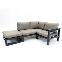 Vita Grosso 2-zits bank L + hocker + hoek antraciet