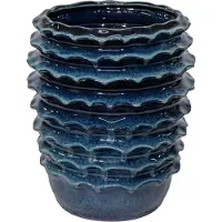 Mega Collections B.V. Vaas golf boheme d42h50cm blauw