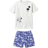 Gisela Pyjama kort navy / offwhite