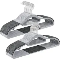 Songmics Kunststof hanger met antislipontwerp, Zilver + Wit + Donkergrijs
