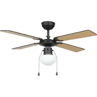 Eglo Fortaleza Plafondventilator met lamp - Ø 106,6 cm - 3 snelheden - AC longer life - Zwart/Bruin