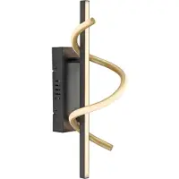JUST LIGHT Wandlamp Emanda, dimbaar, zwart, Woon-/ Eetkamer, metaal, wandlamp