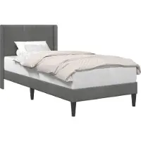 vidaXL Bedframe met hoofdeinde Donkergrijs 90 x 200 cm Fluweel