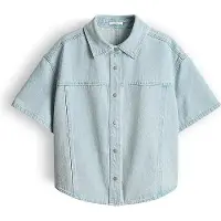 Opus Boxy fit jeansblouse met 1/2-mouwen model 'Ferluna breath'