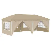 vidaXL Pop-up Feesttent 575 x 288 x 245 cm Crèmekleurig